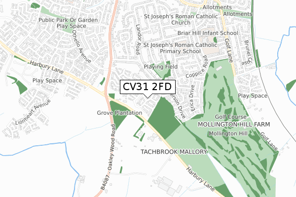 CV31 2FD map - small scale - OS Open Zoomstack (Ordnance Survey)