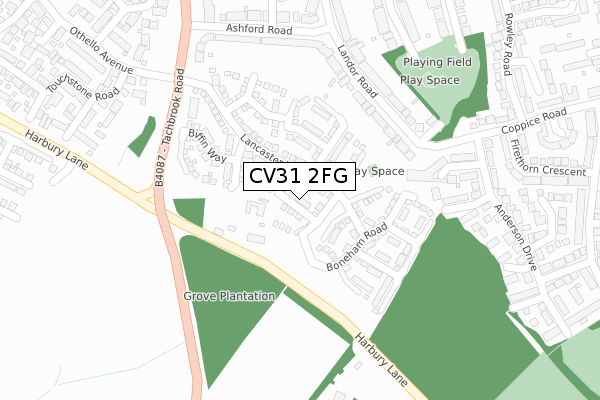 CV31 2FG map - large scale - OS Open Zoomstack (Ordnance Survey)