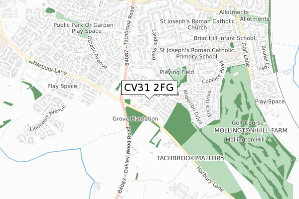 CV31 2FG map - small scale - OS Open Zoomstack (Ordnance Survey)