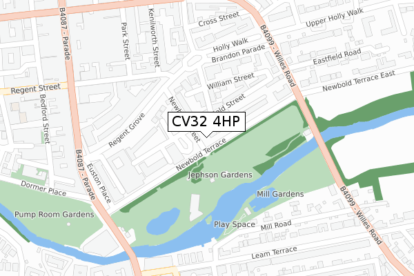 CV32 4HP map - large scale - OS Open Zoomstack (Ordnance Survey)