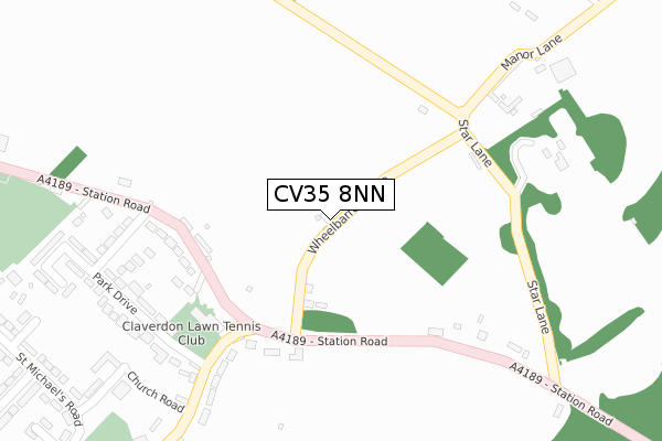 CV35 8NN map - large scale - OS Open Zoomstack (Ordnance Survey)