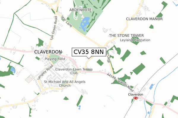 CV35 8NN map - small scale - OS Open Zoomstack (Ordnance Survey)