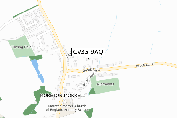 CV35 9AQ map - large scale - OS Open Zoomstack (Ordnance Survey)