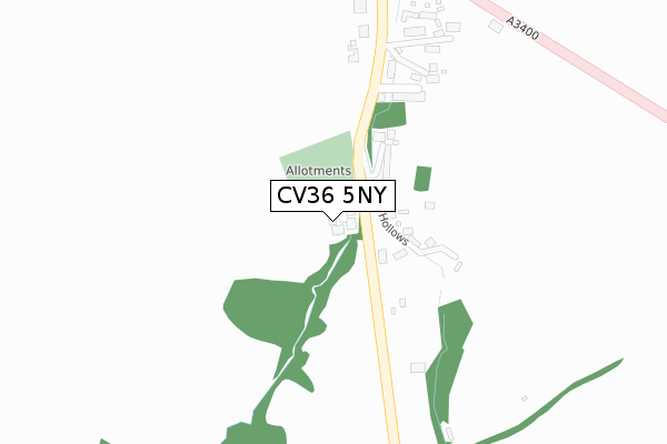 CV36 5NY map - large scale - OS Open Zoomstack (Ordnance Survey)