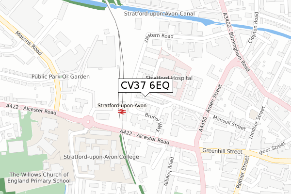 CV37 6EQ map - large scale - OS Open Zoomstack (Ordnance Survey)