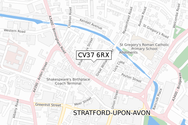 CV37 6RX map - large scale - OS Open Zoomstack (Ordnance Survey)