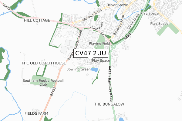 CV47 2UU map - small scale - OS Open Zoomstack (Ordnance Survey)