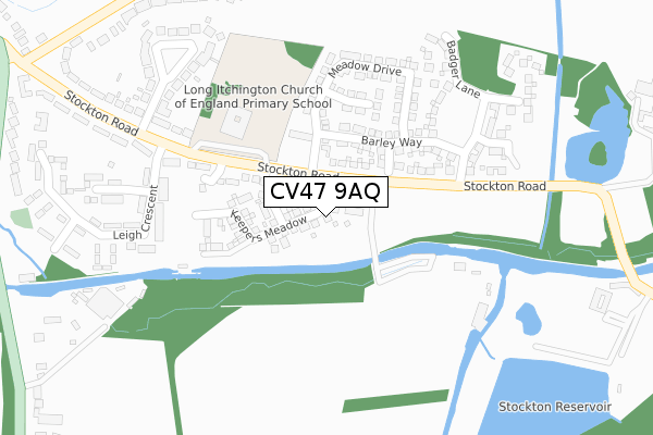 CV47 9AQ map - large scale - OS Open Zoomstack (Ordnance Survey)