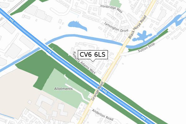 CV6 6LS map - large scale - OS Open Zoomstack (Ordnance Survey)