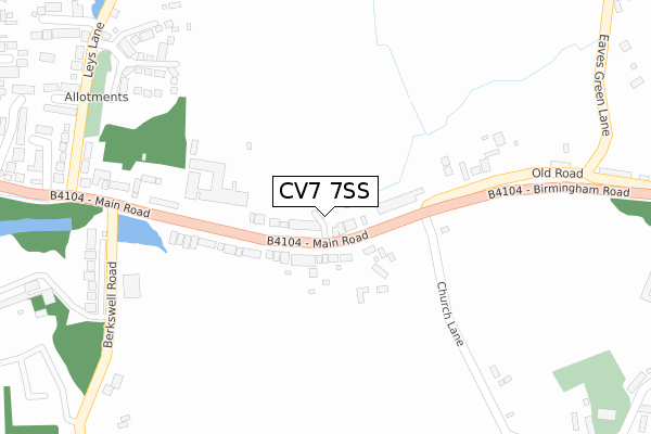 CV7 7SS map - large scale - OS Open Zoomstack (Ordnance Survey)