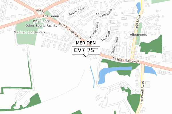 CV7 7ST map - large scale - OS Open Zoomstack (Ordnance Survey)