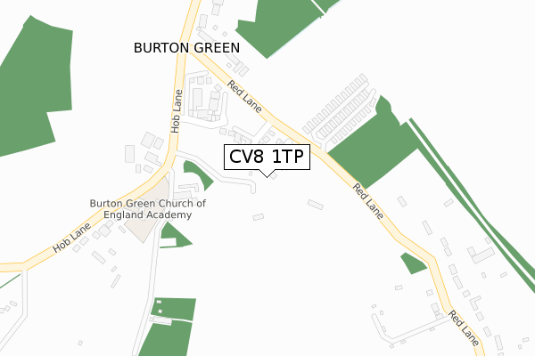 CV8 1TP map - large scale - OS Open Zoomstack (Ordnance Survey)