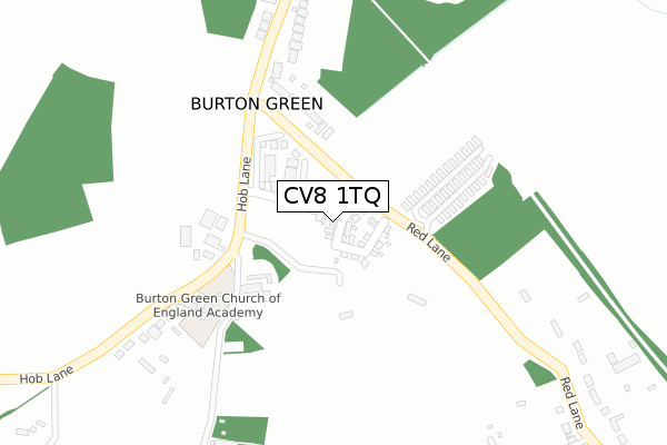 CV8 1TQ map - large scale - OS Open Zoomstack (Ordnance Survey)