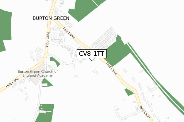 CV8 1TT map - large scale - OS Open Zoomstack (Ordnance Survey)