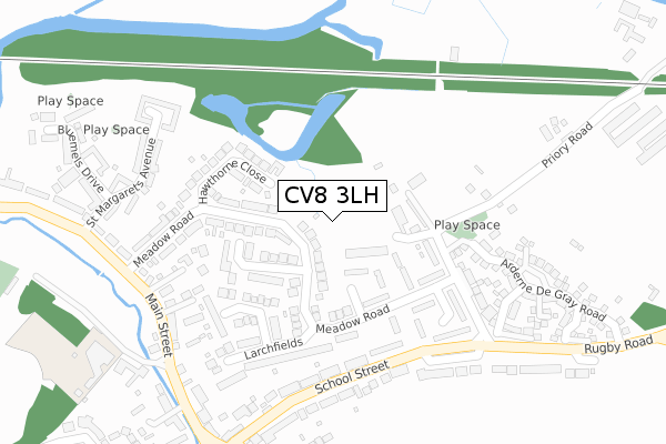 CV8 3LH map - large scale - OS Open Zoomstack (Ordnance Survey)