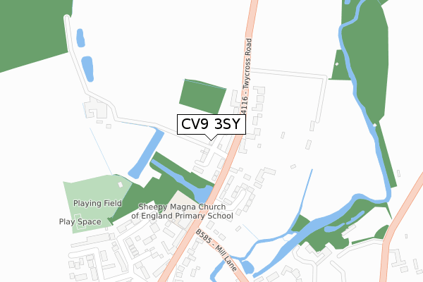 CV9 3SY map - large scale - OS Open Zoomstack (Ordnance Survey)