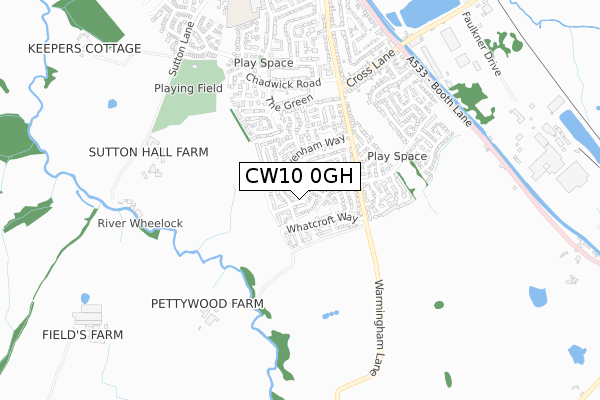 CW10 0GH map - small scale - OS Open Zoomstack (Ordnance Survey)