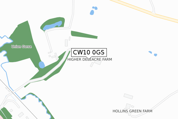 CW10 0GS map - large scale - OS Open Zoomstack (Ordnance Survey)