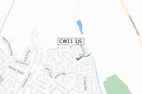 CW11 1JS map - large scale - OS Open Zoomstack (Ordnance Survey)