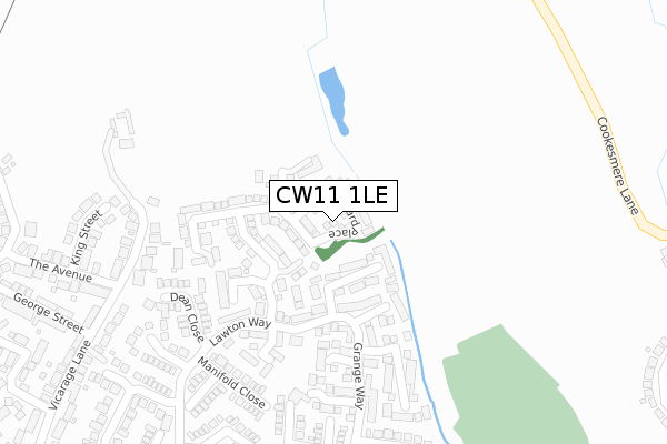 CW11 1LE map - large scale - OS Open Zoomstack (Ordnance Survey)