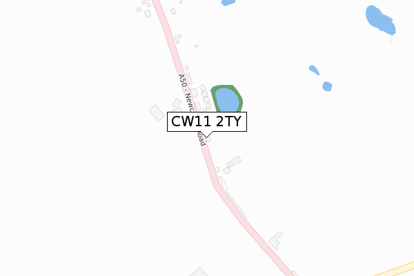 CW11 2TY map - large scale - OS Open Zoomstack (Ordnance Survey)