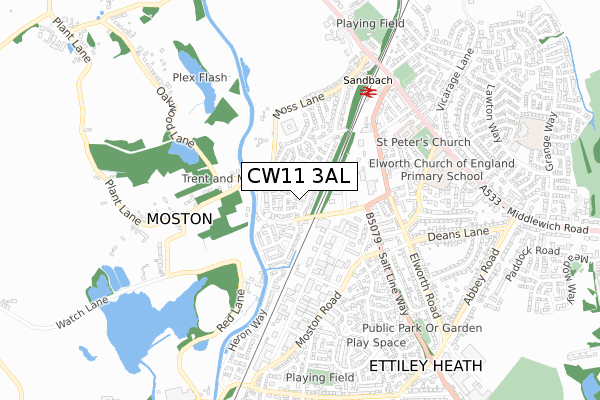 CW11 3AL map - small scale - OS Open Zoomstack (Ordnance Survey)