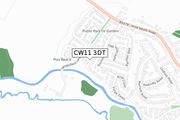 CW11 3DT map - large scale - OS Open Zoomstack (Ordnance Survey)