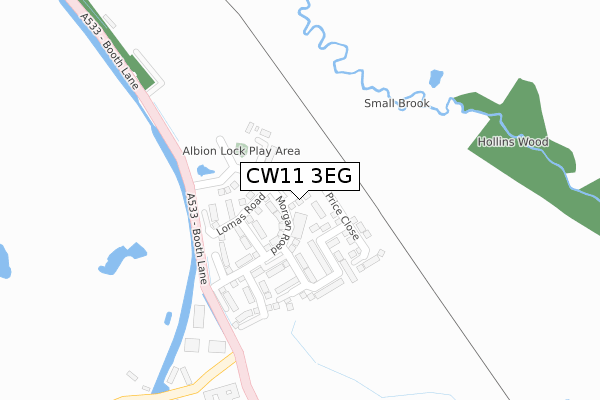 CW11 3EG map - large scale - OS Open Zoomstack (Ordnance Survey)