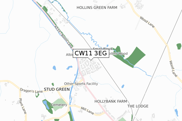 CW11 3EG map - small scale - OS Open Zoomstack (Ordnance Survey)