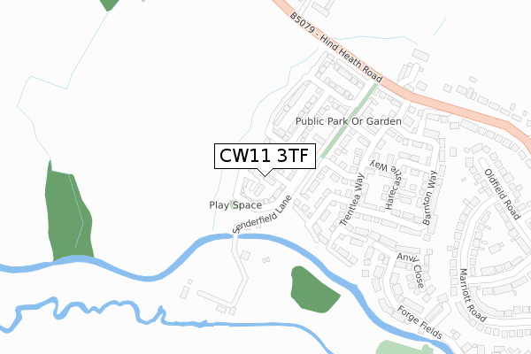 CW11 3TF map - large scale - OS Open Zoomstack (Ordnance Survey)