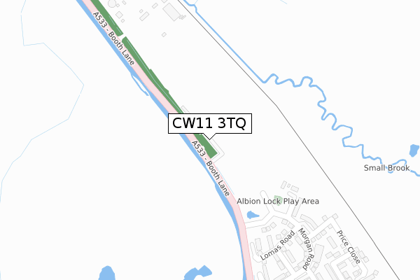 CW11 3TQ map - large scale - OS Open Zoomstack (Ordnance Survey)