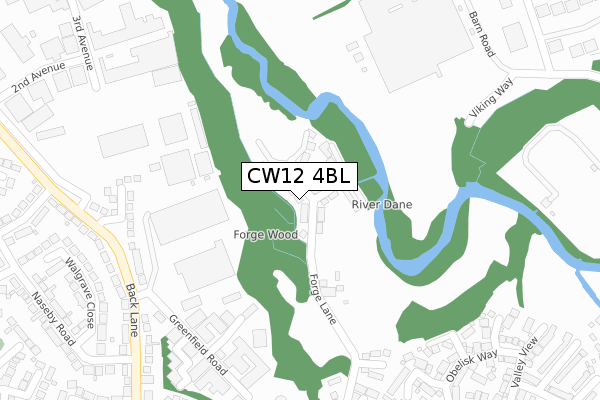 CW12 4BL map - large scale - OS Open Zoomstack (Ordnance Survey)