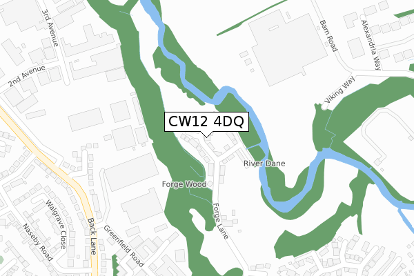 CW12 4DQ map - large scale - OS Open Zoomstack (Ordnance Survey)