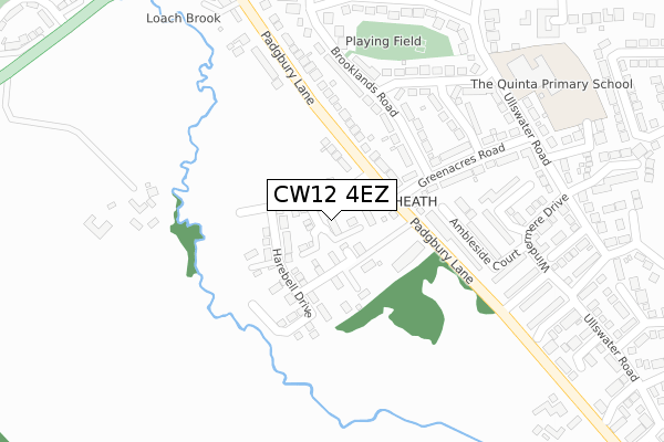 CW12 4EZ map - large scale - OS Open Zoomstack (Ordnance Survey)