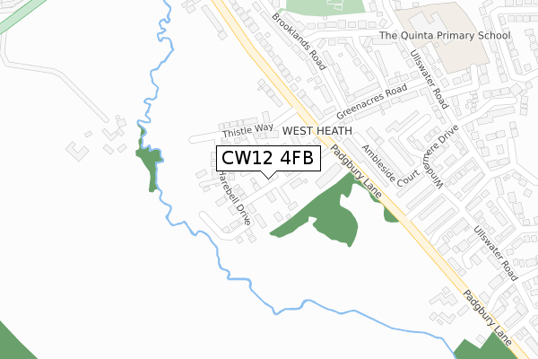 CW12 4FB map - large scale - OS Open Zoomstack (Ordnance Survey)