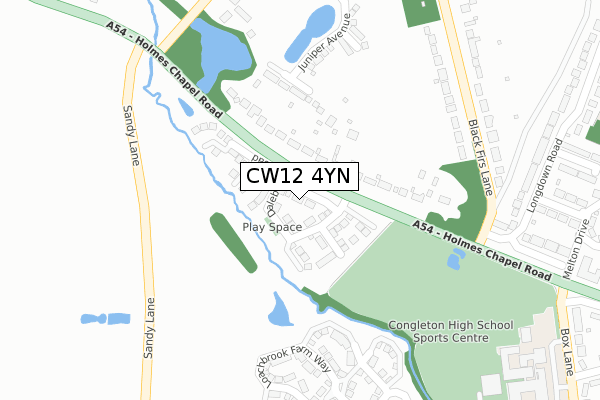 CW12 4YN map - large scale - OS Open Zoomstack (Ordnance Survey)