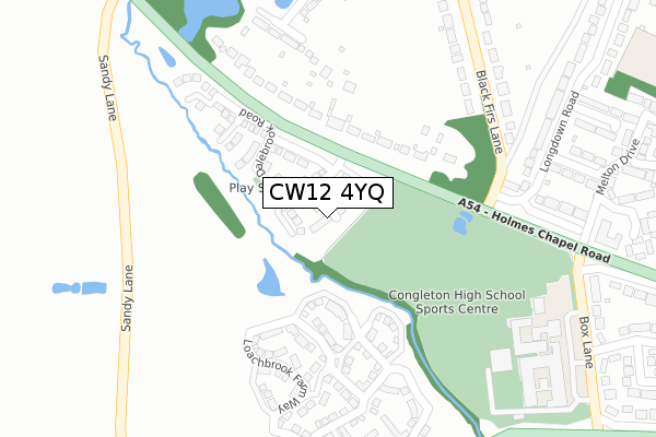 CW12 4YQ map - large scale - OS Open Zoomstack (Ordnance Survey)