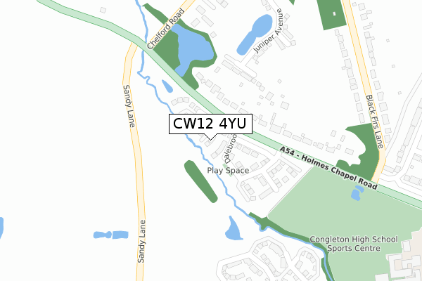 CW12 4YU map - large scale - OS Open Zoomstack (Ordnance Survey)