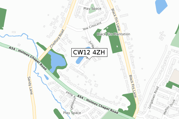 CW12 4ZH map - large scale - OS Open Zoomstack (Ordnance Survey)