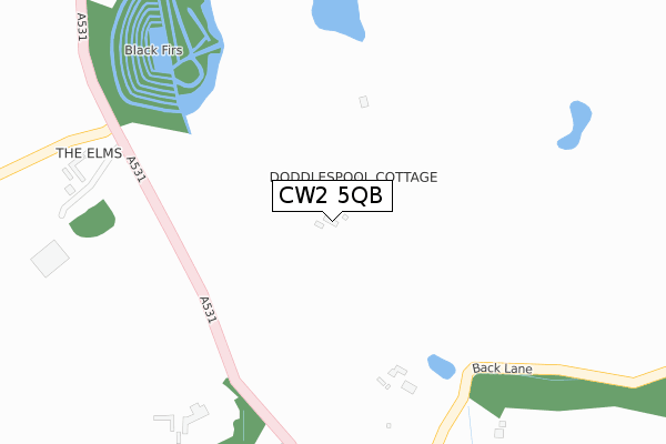 CW2 5QB map - large scale - OS Open Zoomstack (Ordnance Survey)