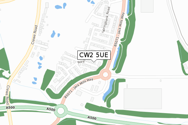 CW2 5UE map - large scale - OS Open Zoomstack (Ordnance Survey)