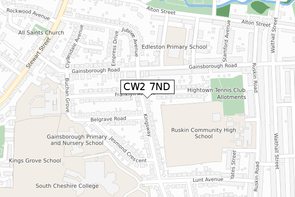 CW2 7ND map - large scale - OS Open Zoomstack (Ordnance Survey)