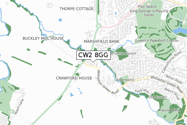 CW2 8GG map - small scale - OS Open Zoomstack (Ordnance Survey)