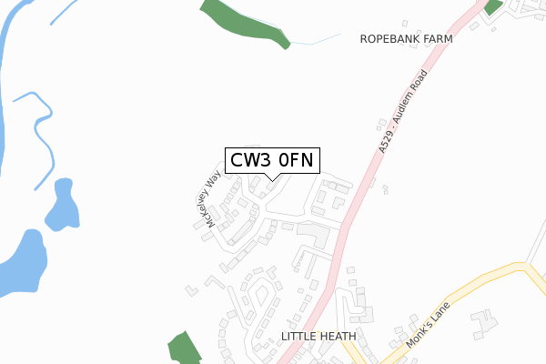 CW3 0FN map - large scale - OS Open Zoomstack (Ordnance Survey)