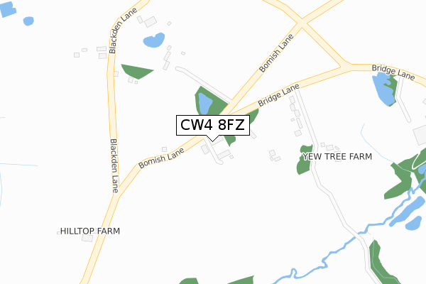 CW4 8FZ map - large scale - OS Open Zoomstack (Ordnance Survey)