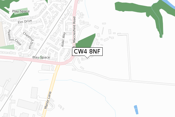 CW4 8NF map - large scale - OS Open Zoomstack (Ordnance Survey)