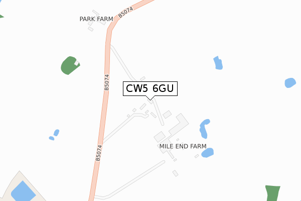 CW5 6GU map - large scale - OS Open Zoomstack (Ordnance Survey)