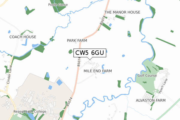 CW5 6GU map - small scale - OS Open Zoomstack (Ordnance Survey)