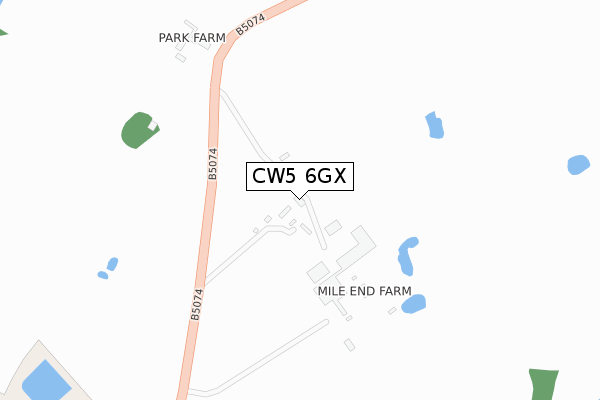 CW5 6GX map - large scale - OS Open Zoomstack (Ordnance Survey)