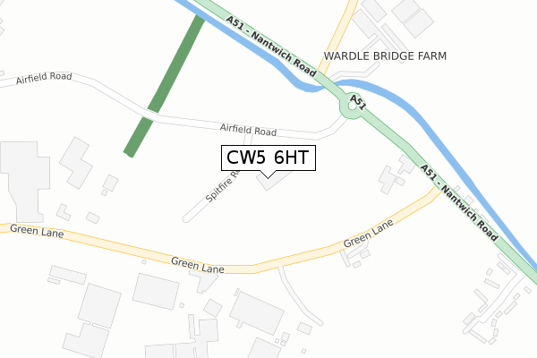 CW5 6HT map - large scale - OS Open Zoomstack (Ordnance Survey)